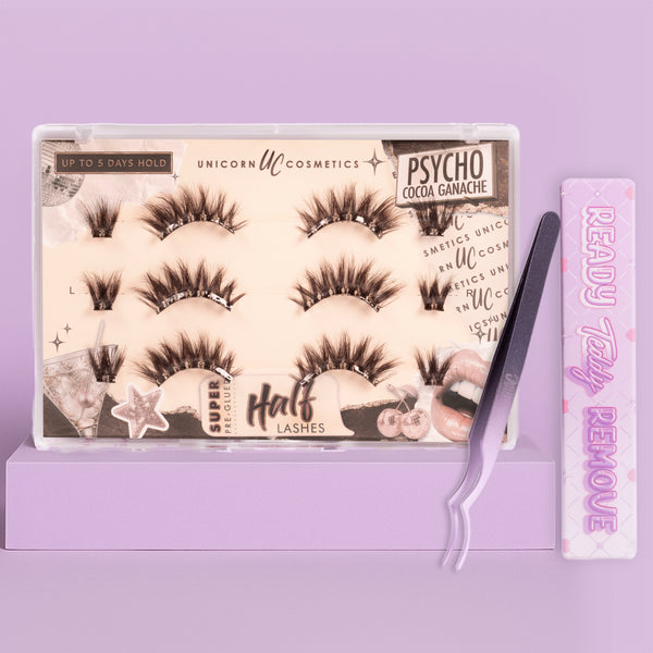 Psycho Cocoa Ganache Super Pre-Glued Half Strip Lash Starter Kit