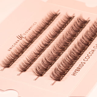 Hybrids in Cocoa Ganche Super Pre-Glued Lashes - Unicorn Cosmetics